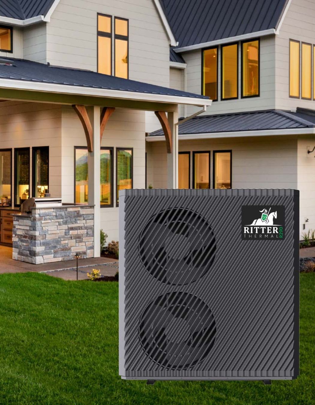 The Ritter Thermal is an inverter air-to-water heat pump with R290 refrigerant and efficiency — the driving force behind the Messana Climate Control system.