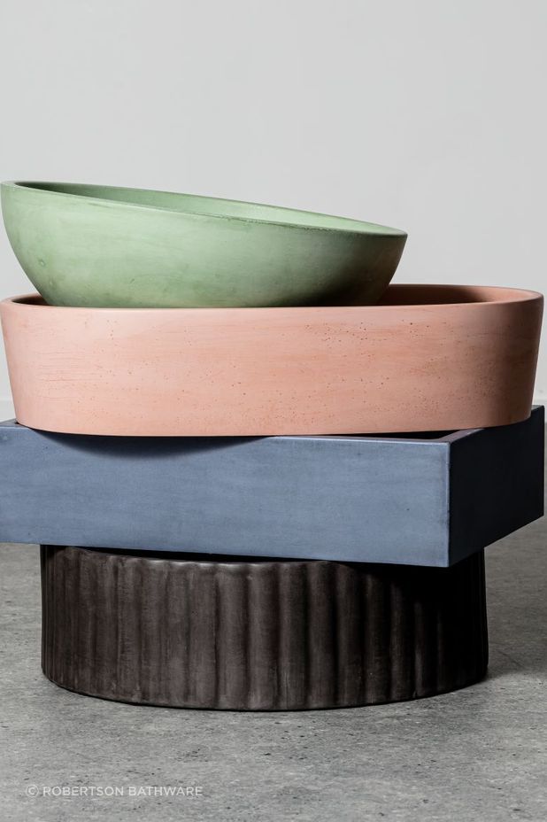 Each concrete basin is handcrafted and distinctively designed to embrace the natural properties of concrete. Custom colours are available upon request with a four week manufacturing time.