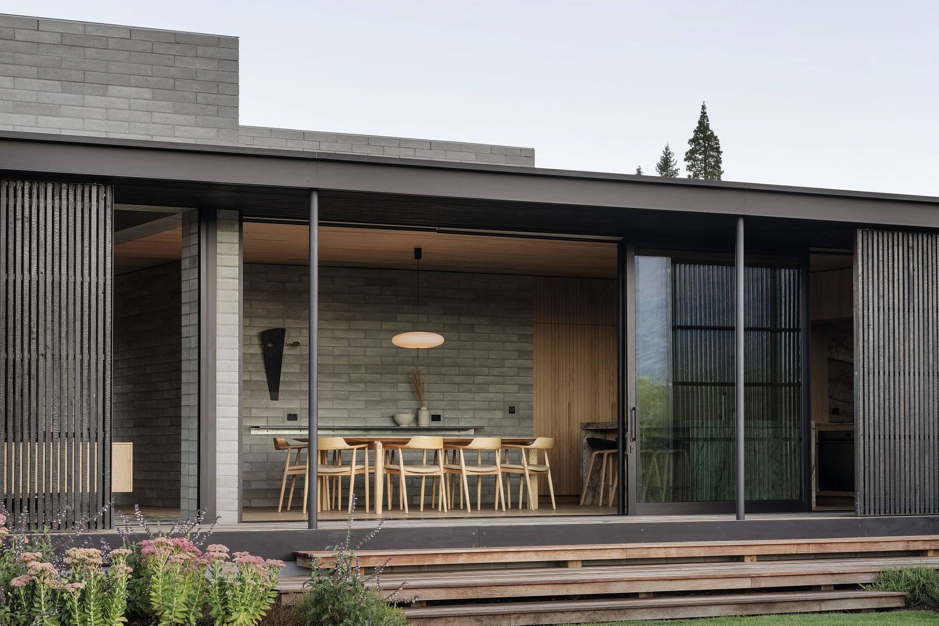 The bricks fit well with the home's neutral, textural palette | Wānaka S.K.I House