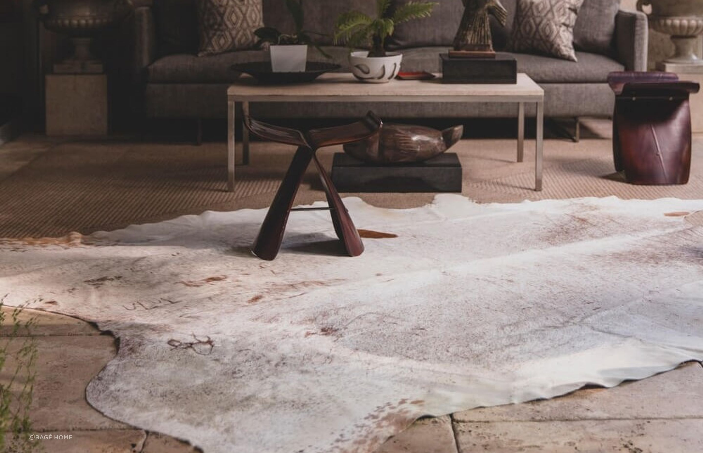 You can make quite the statement with an option like the Speckled Vintage Whites Cowhide Rug