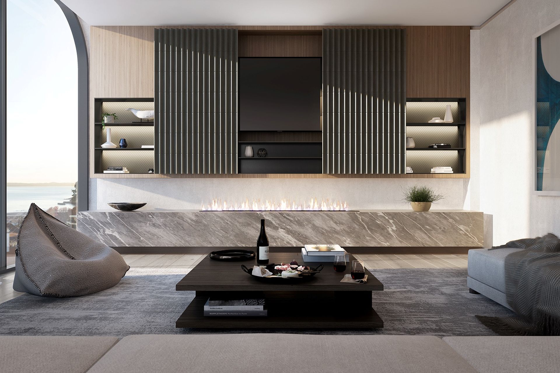 The Sonata Apartments in St Heliers showcase the very best in contemporary interior design with its sleek lines and sophisticated aesthetic.