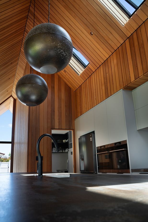 Western red cedar was used extensively throughout both the interior and exterior of the extension.