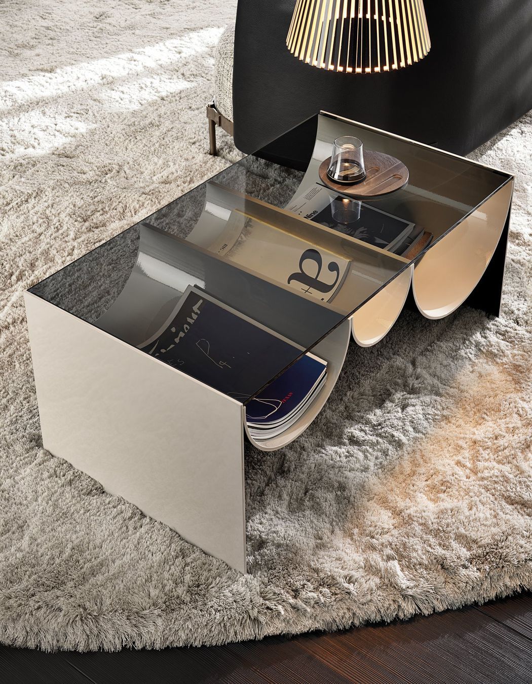 The Waves Coffee Table by Minotti from ECC is sleek and multifunctional.