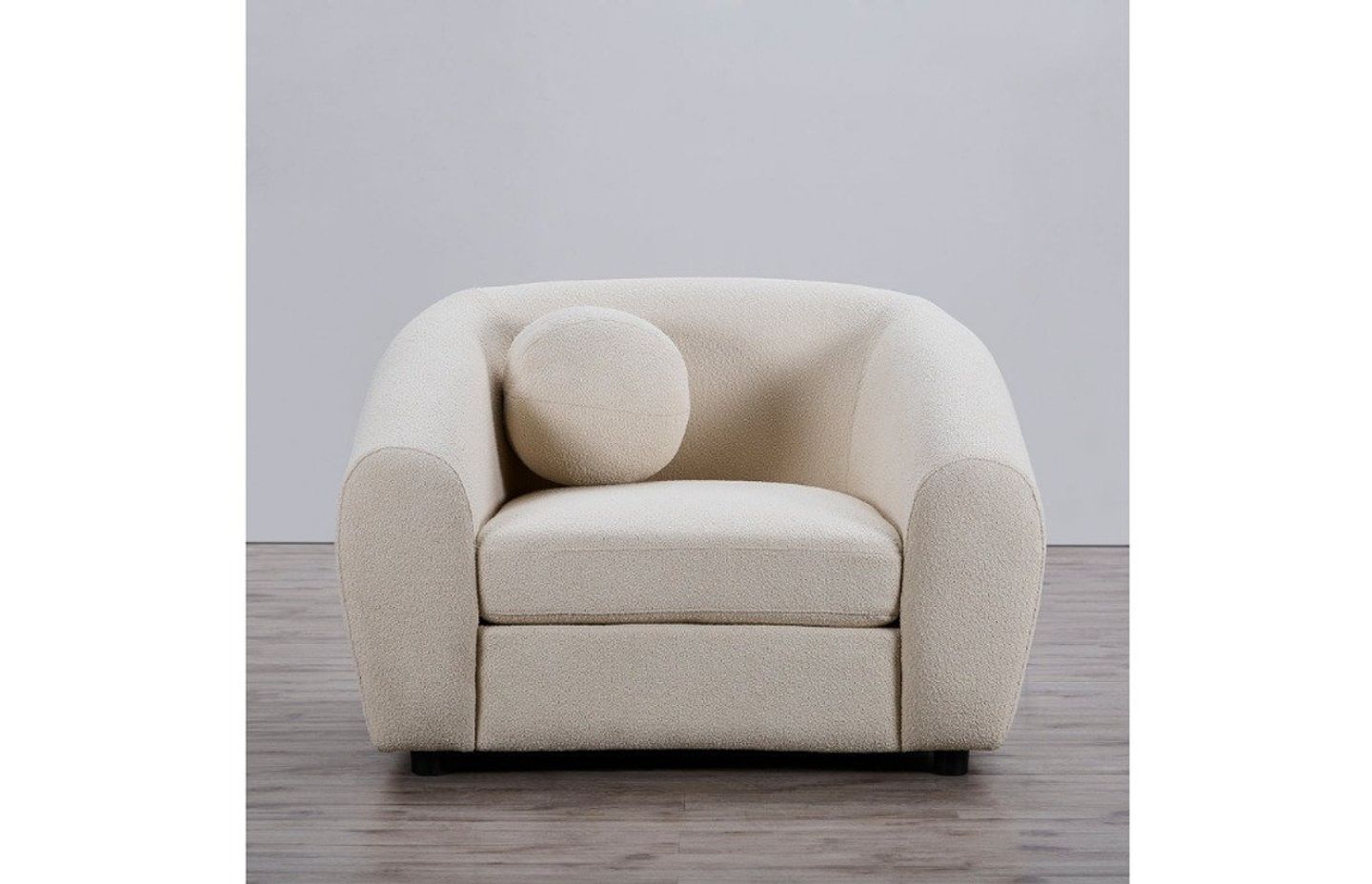 Louis boucle occasional chair in natural white by Bubuland Home