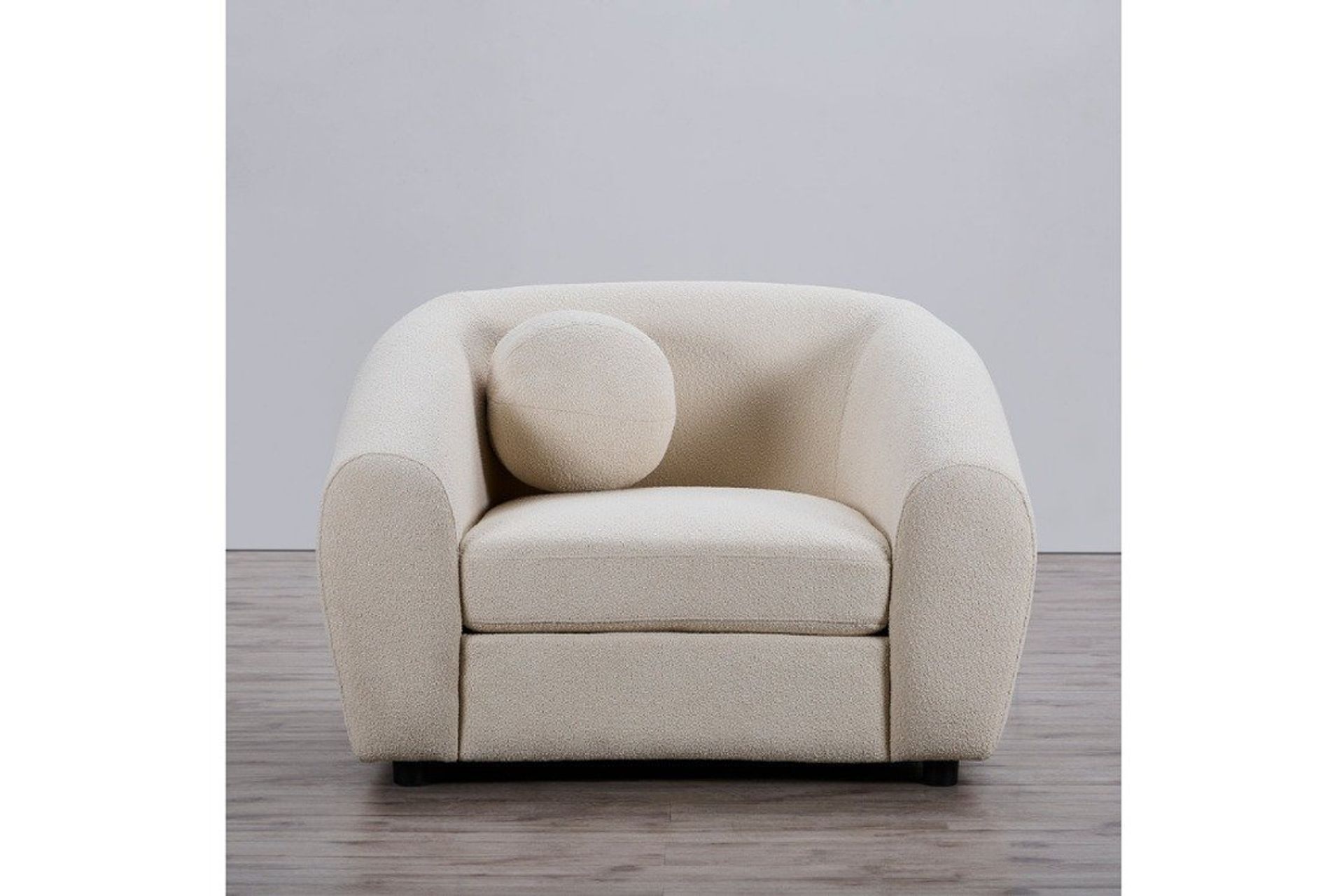 Louis boucle occasional chair in natural white by Bubuland Home