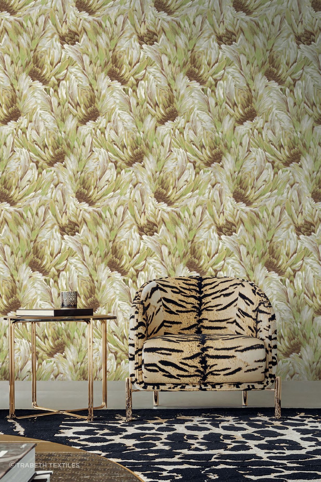 The Ray of Gold Roberto Cavalli No.9 Wallpaper
by Trabeth Textiles brightens the room