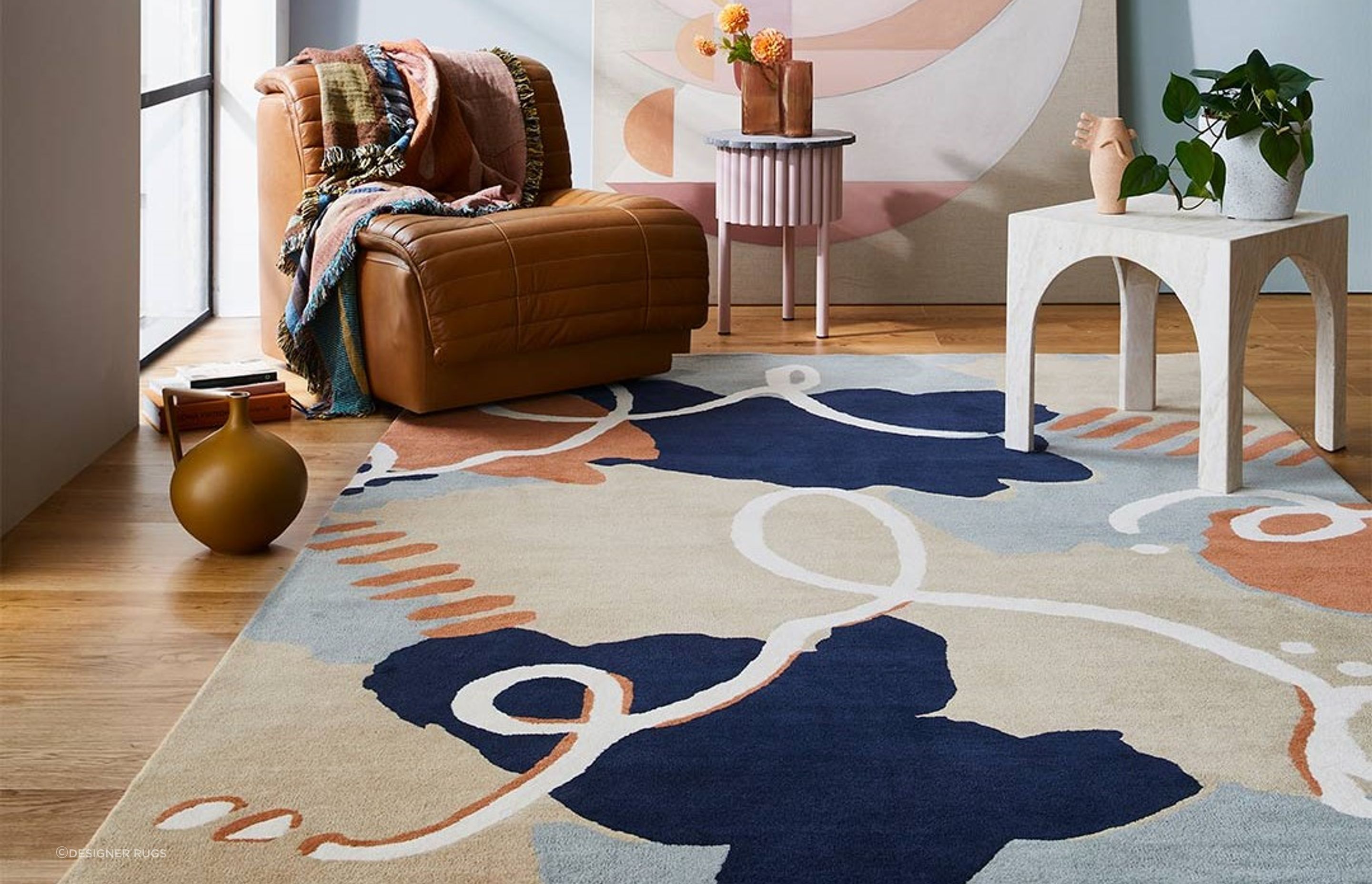 The on-trend Palette Blue/Brown Rug is a great example of the different rug styles that are available to homeowners in Australia