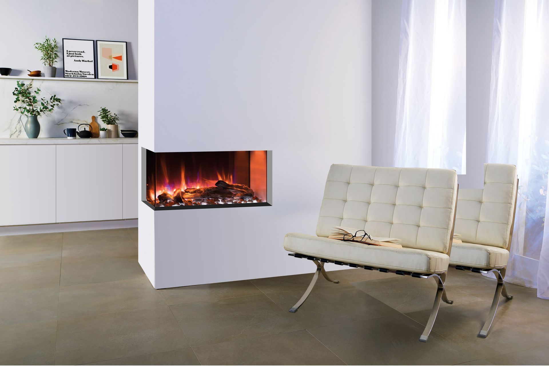 The Gazco e-Reflex electric fireplace.