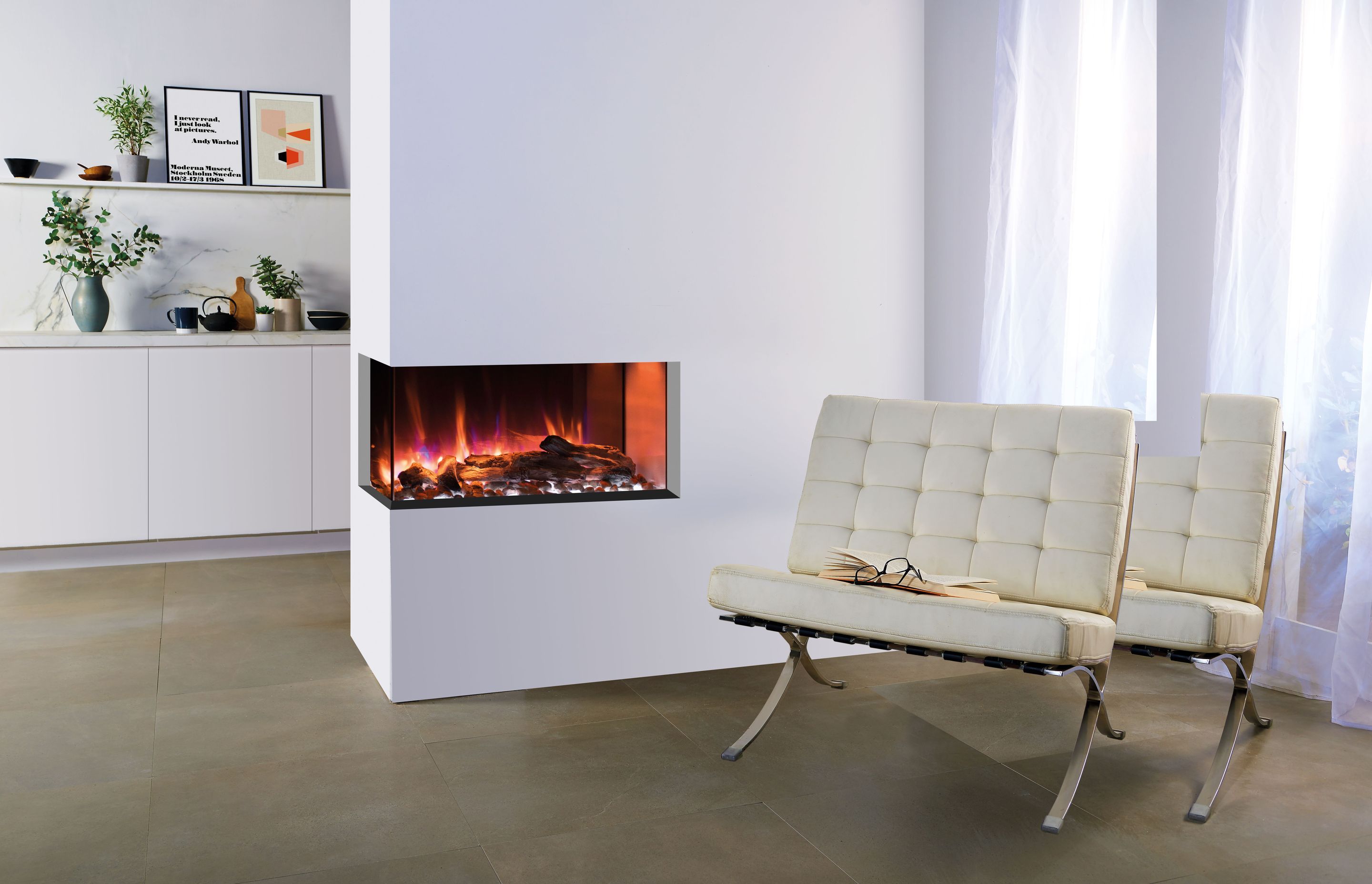 The Gazco e-Reflex electric fireplace.
