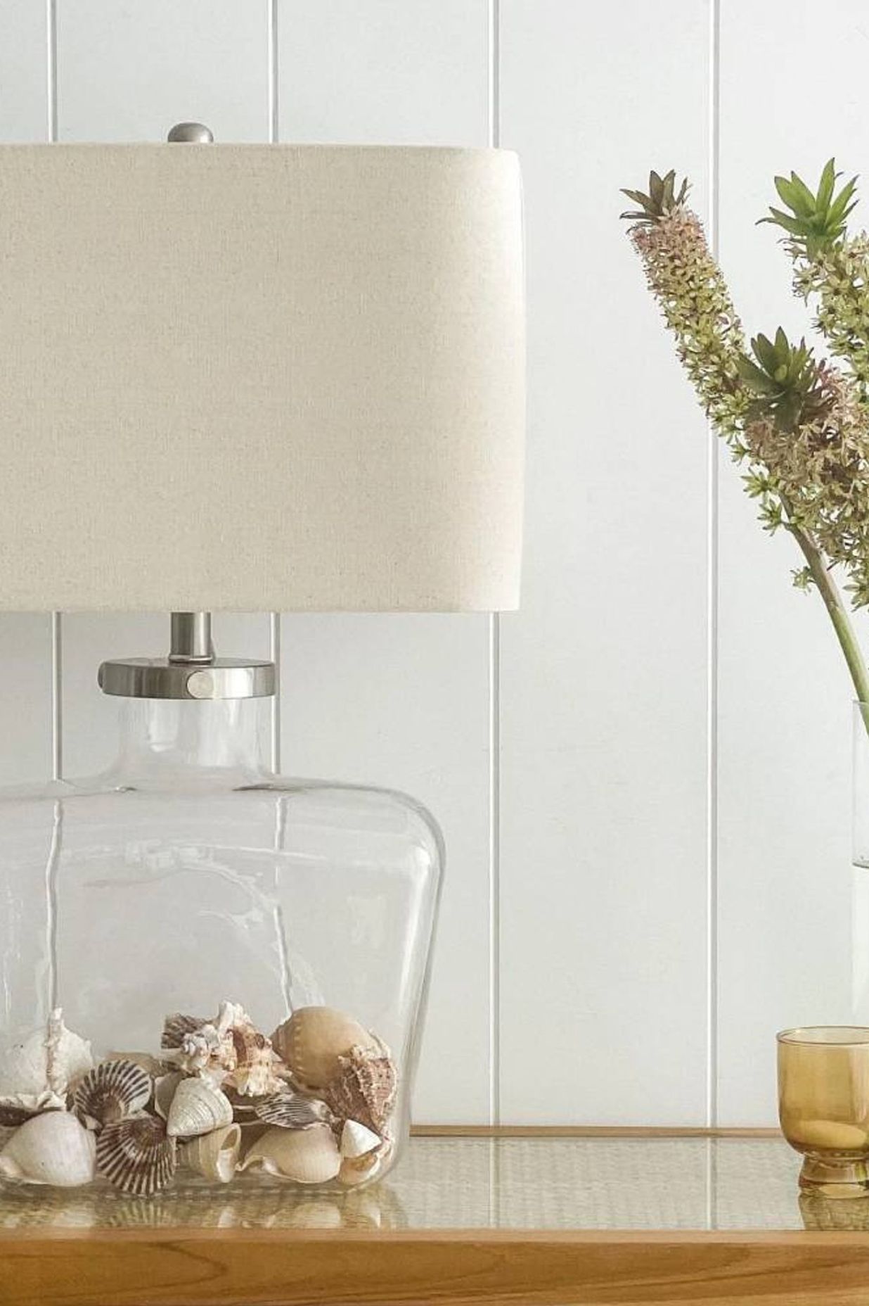 OneWorld Collection - Fillable Bottle Lamp with Linen Shade