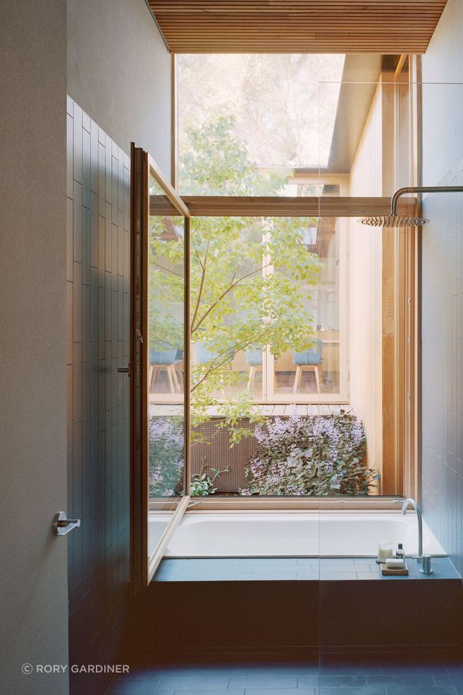 Corner House bathing room with a view.