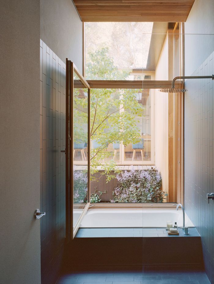 Corner House bathing room with a view.