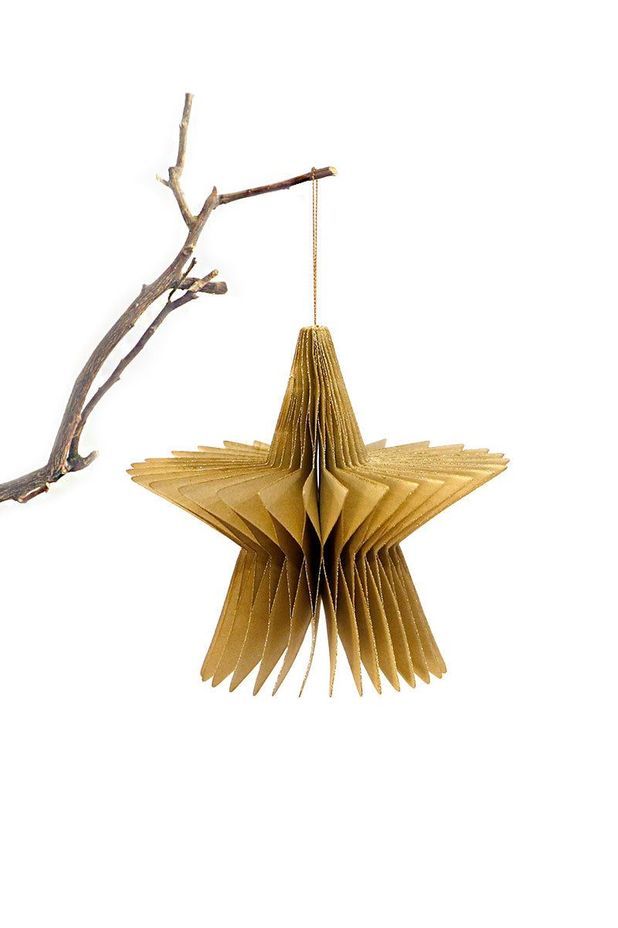 Happy Elves origami star in gold by Bubuland Home