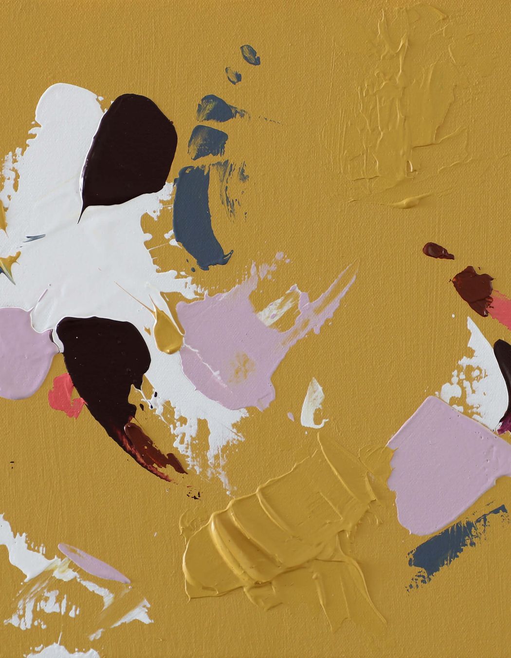 'Burst of Sunshine' is a small original textured abstract artwork by Lee J Morgan.