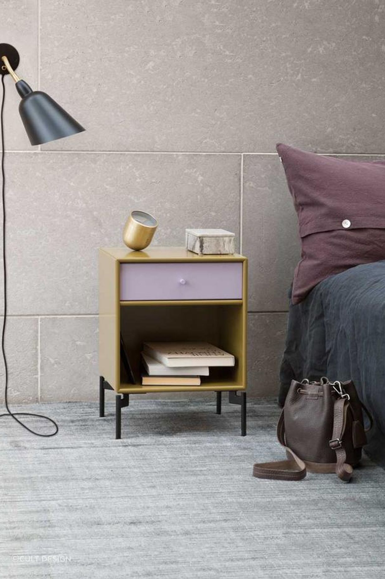 Some bedside tables, like this Dream Bedside Unit, have ample storage space.