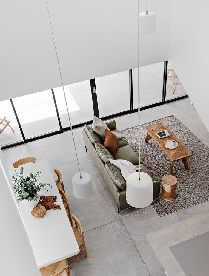 Dawn pendant lights at varying heights add interest.