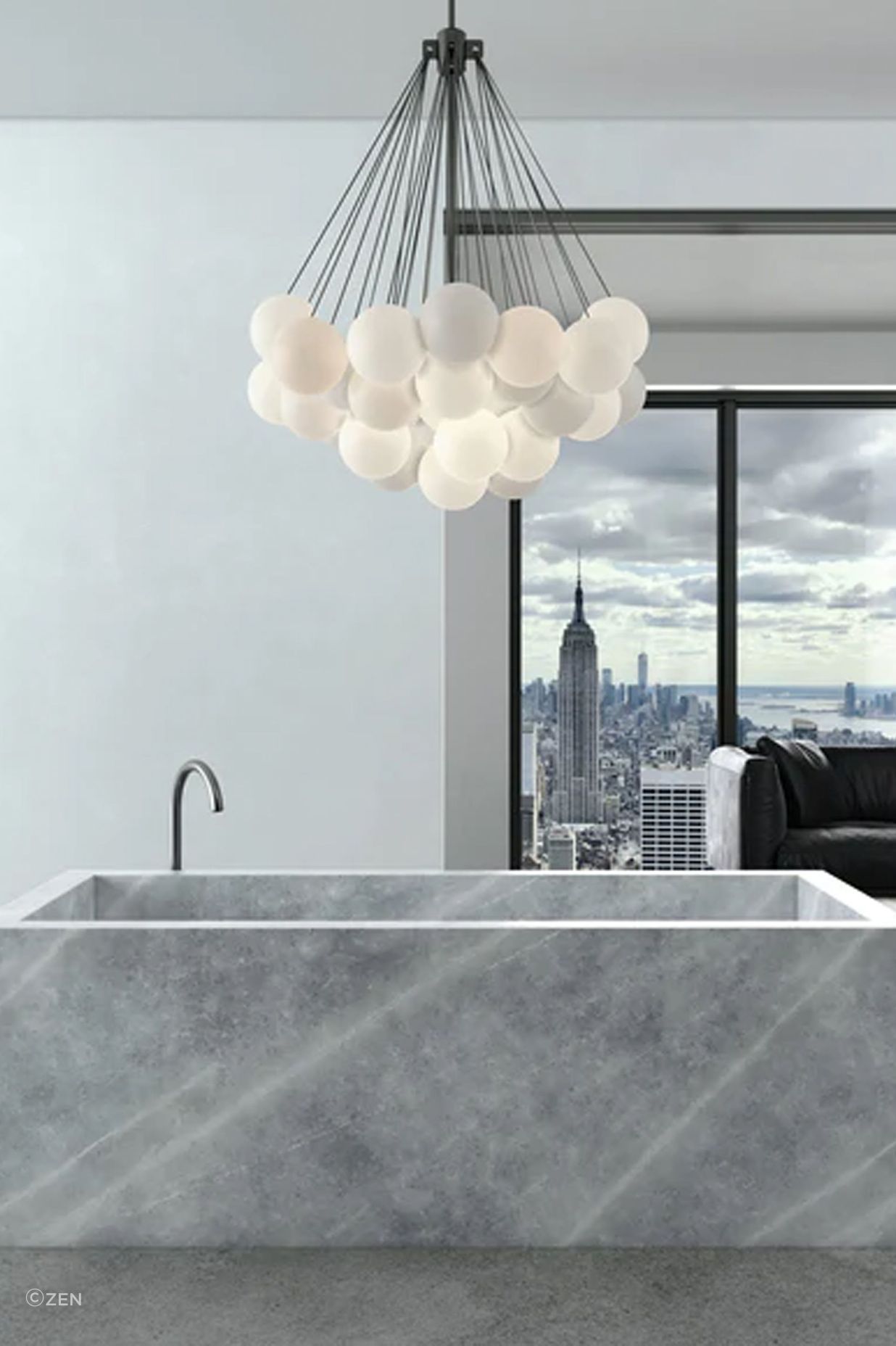 The stunning solid marble bathtub by Zen