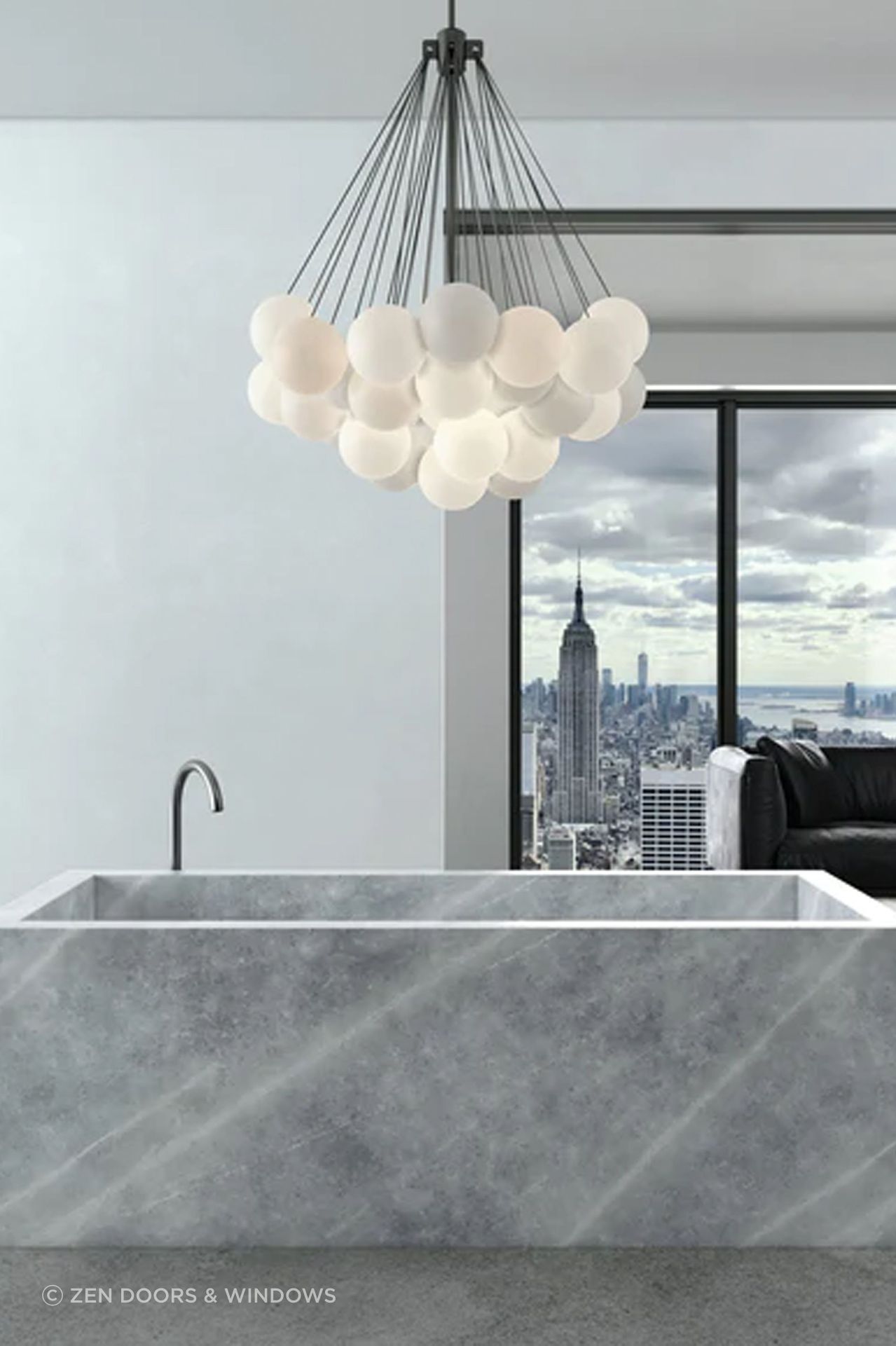 The stunning solid marble bathtub by Zen