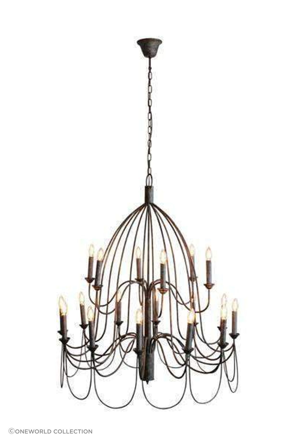 Large Arm Taupe Chandelier from OneWorld Collection