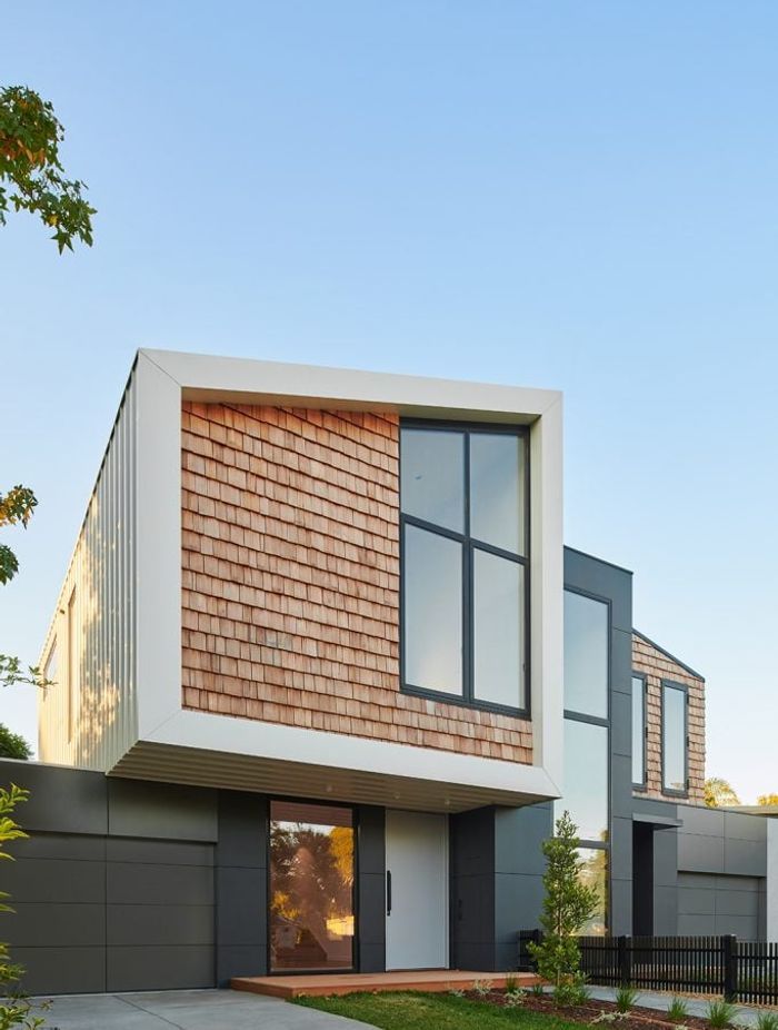 This Pinewood Townhouse showcases an eye-catching exterior. Photography by Veeral.