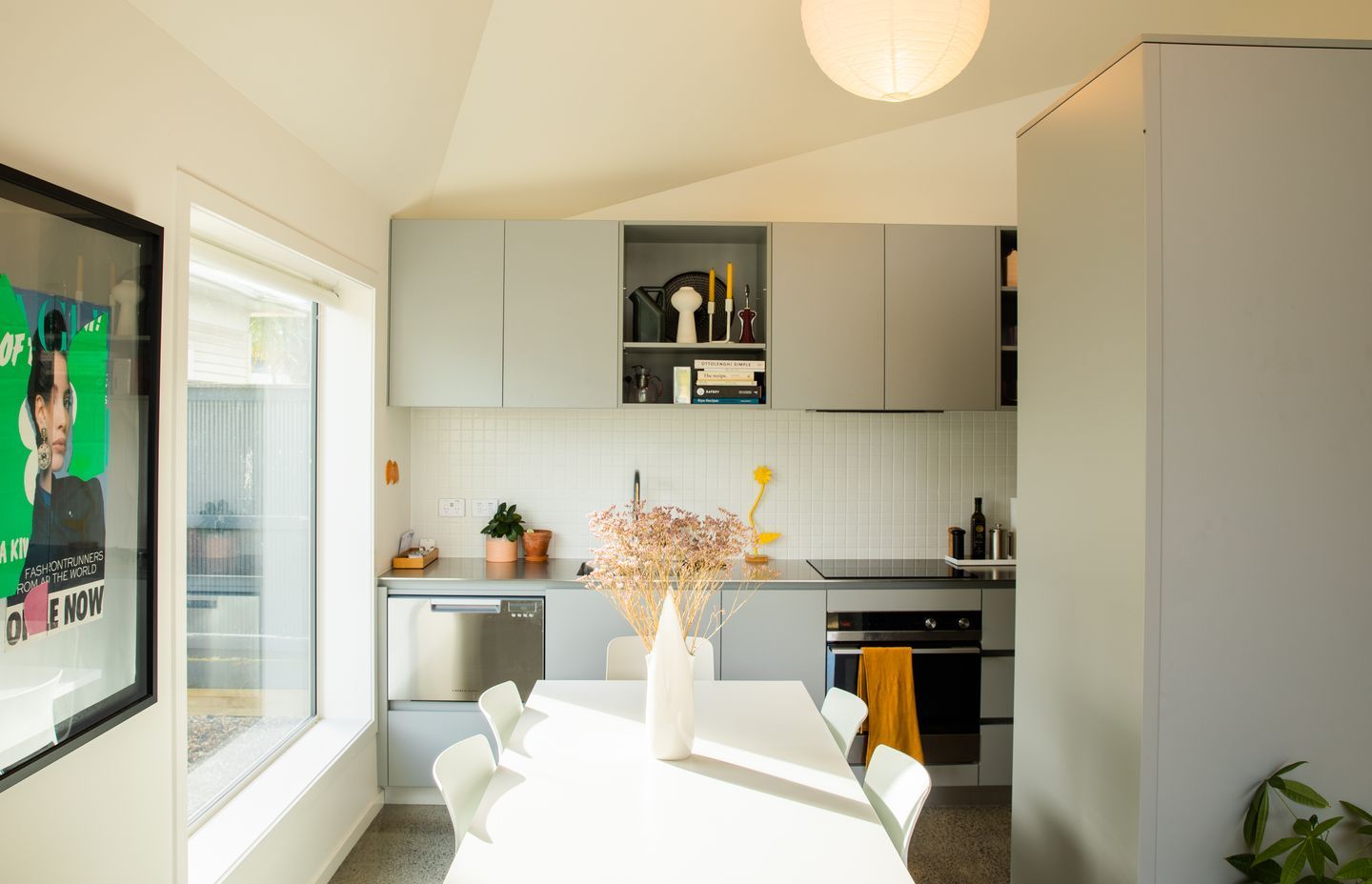 Simplicity was the key in the interior. G & K Decorating painted all walls in a soothing white.