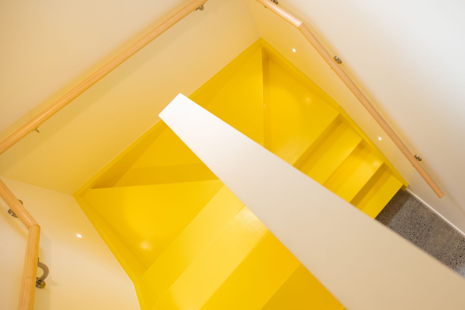 A view of the stairs from above.