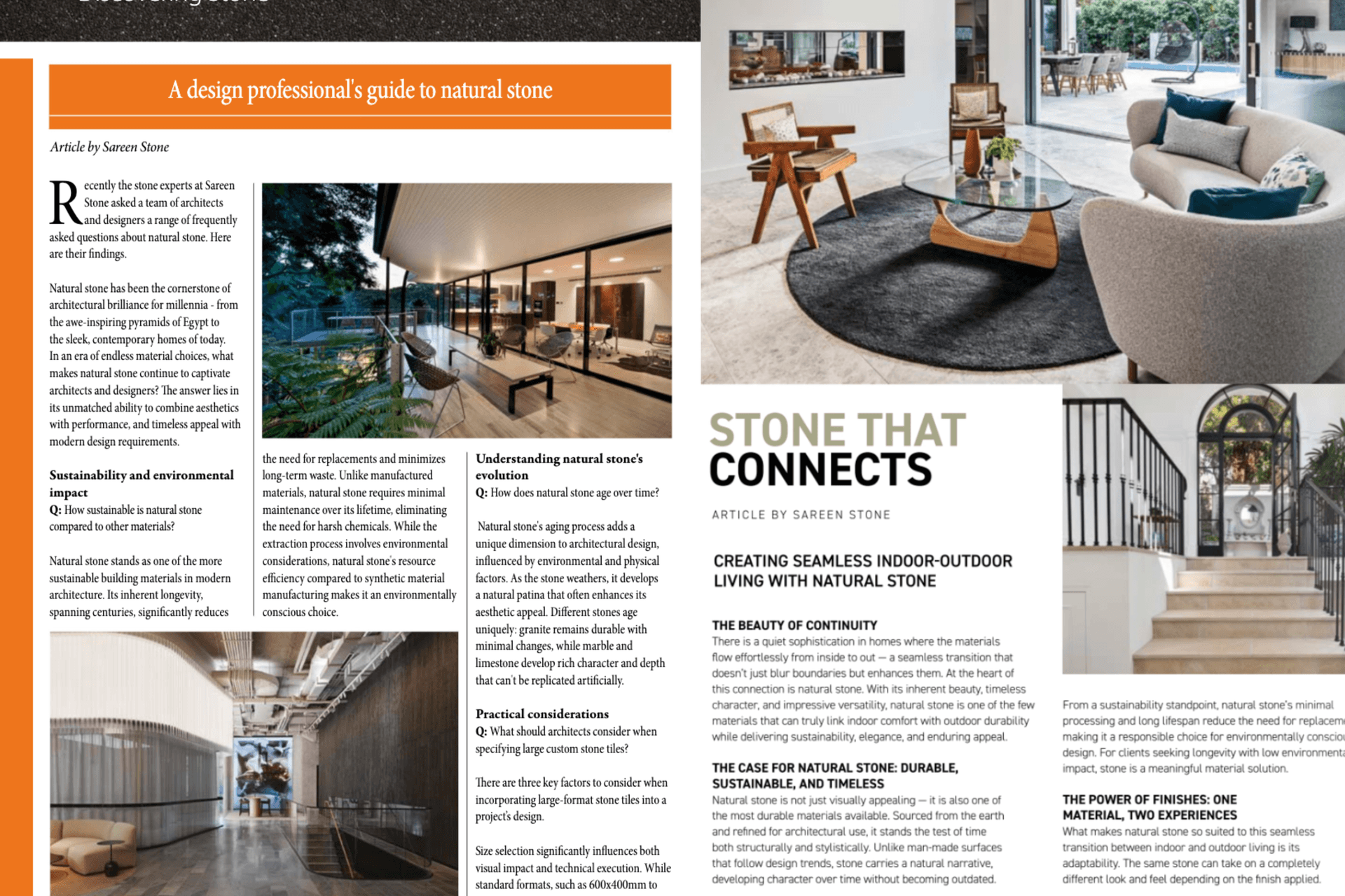Thought leadership with Supplier Magazine throughout 2025. Contributing articles on natural stone's sustainability, indoor-outdoor living, and global trends from Marmomac. Educating the architecture and design community on the enduring value of natural stone in contemporary projects.