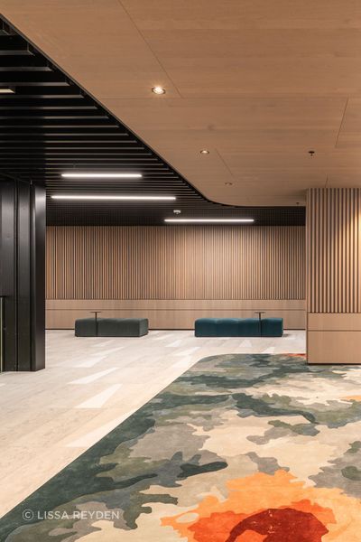 Gloss black powder coating contrasts and compliments the woodgrain finishes.