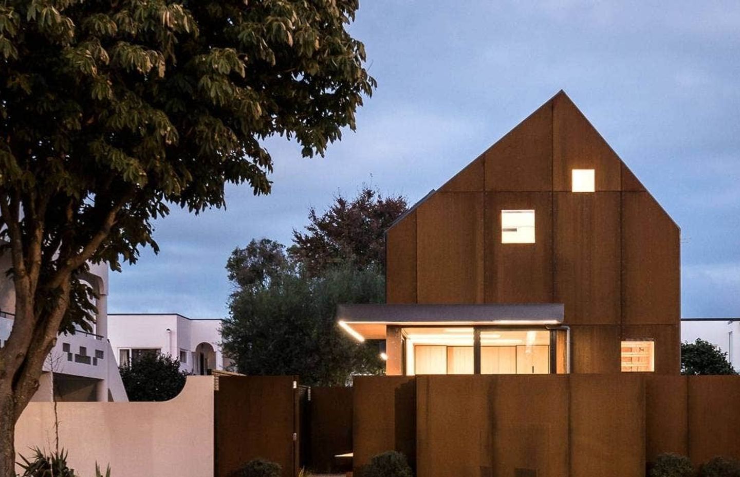 Two houses designed by Christchurch architect Mitchell Coll on a small 300sqm site.