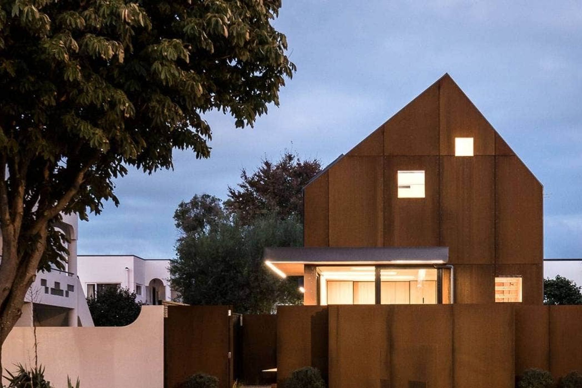 Two houses designed by Christchurch architect Mitchell Coll on a small 300sqm site.