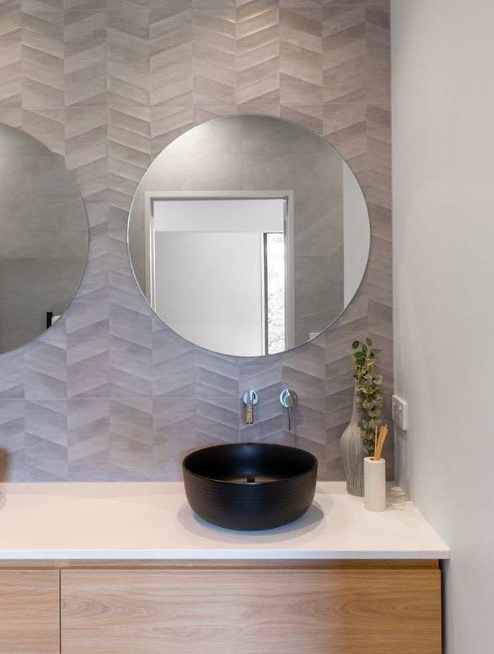 The tiling in this home was installed by A2D Tiling.  The team are specialists in the art of meticulous and challenging tile installations in all types of floor and wall applications in architectural and high-end builds.