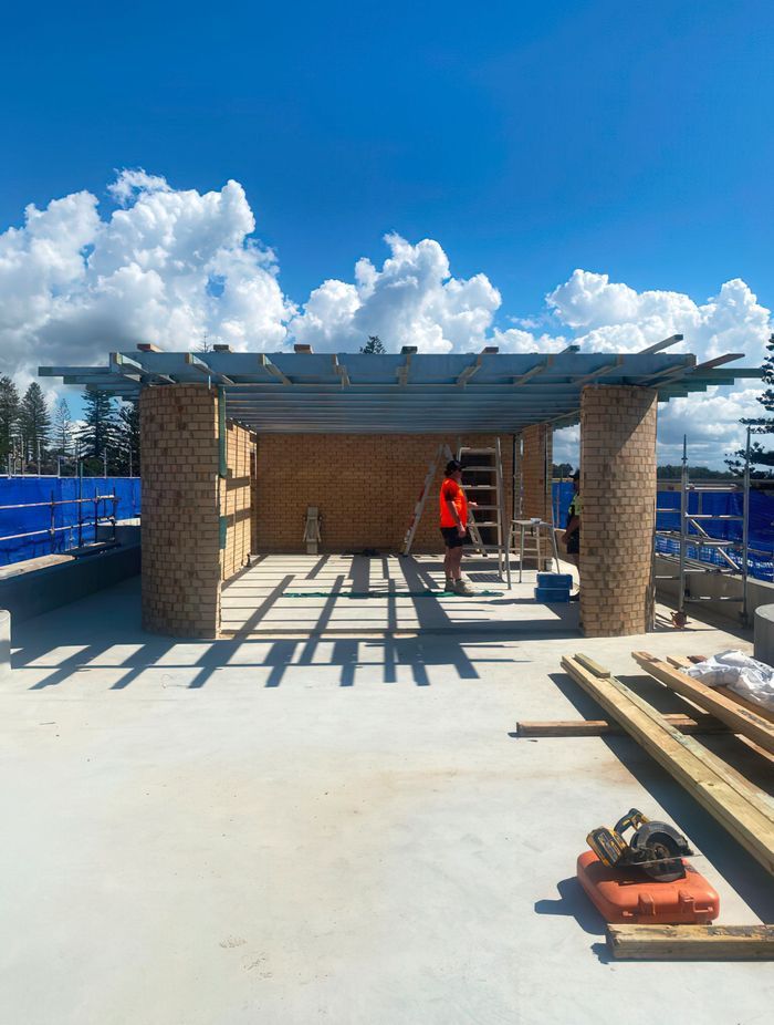 The Surf Hotel in Yamba has reached its highest point.