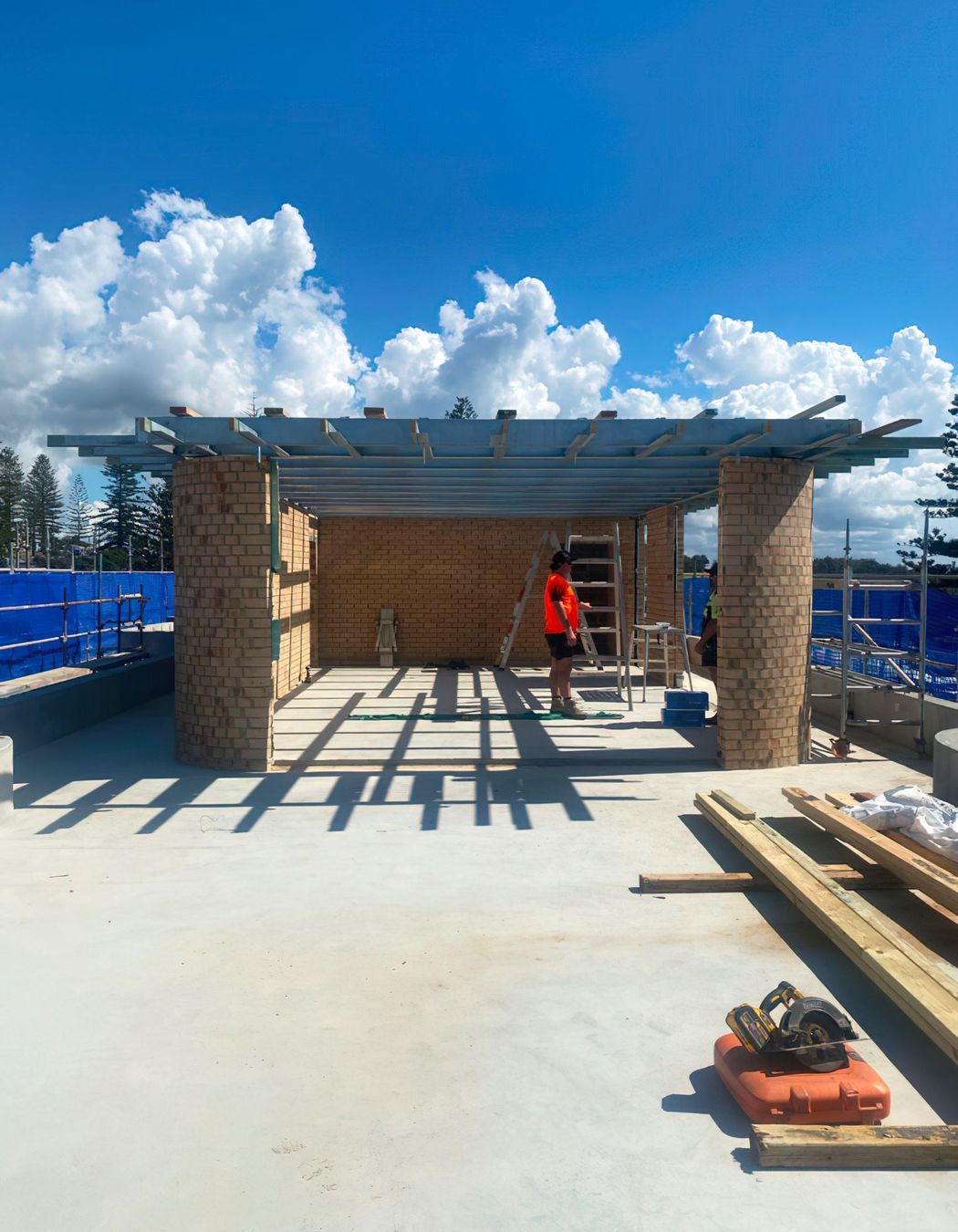 The Surf Hotel in Yamba has reached its highest point.