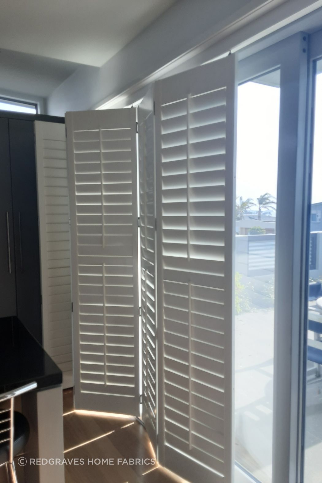 Bi fold shutters half open