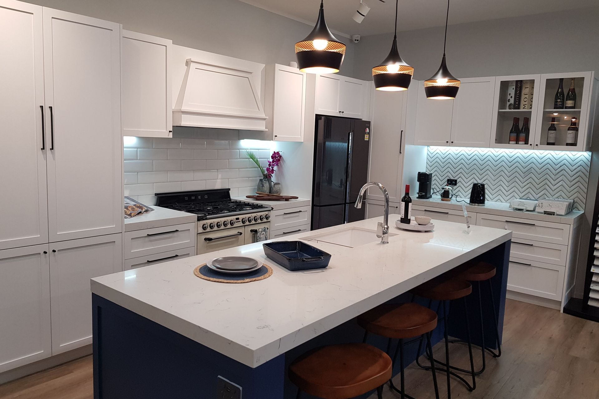 Classic kitchen display in our kitchen showroom in Auckland