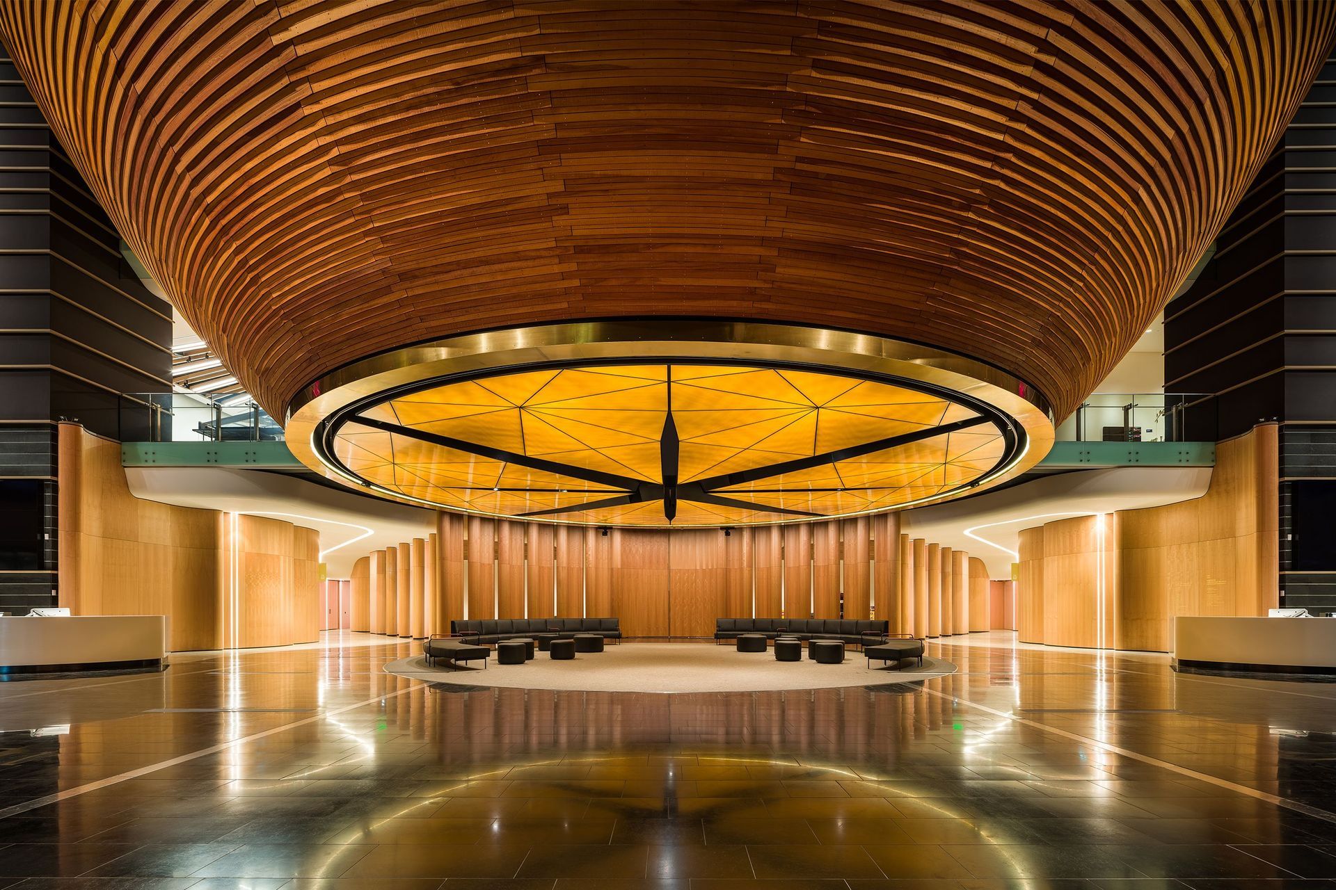 The Noel Lane-designed Tanoa (kava bowl) at the centre of the Auckland War Memorial Museum's refurbished South Atrium, a project carried out in conjunction with Jasmax, Design Tribe, Salmond Reed Architects and Australian firm FJMT.