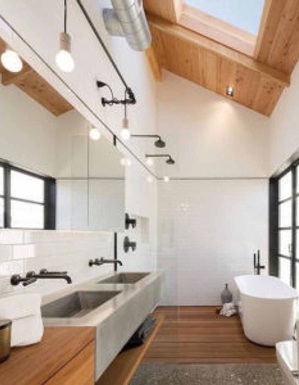 The sklight in this bathroom lets in floods of natural light
