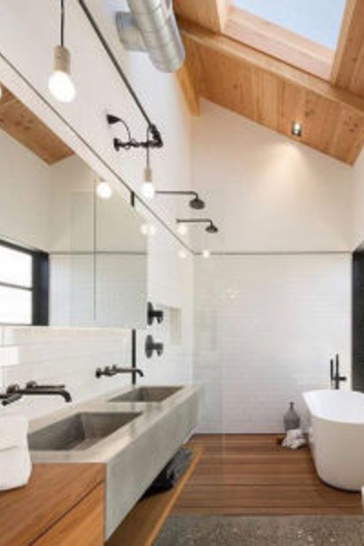 The sklight in this bathroom lets in floods of natural light
