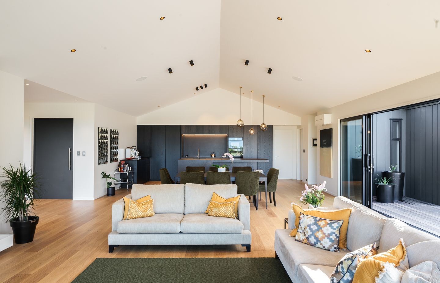 The floorplan is 250sqm and includes the living areas, an office and two bedrooms.