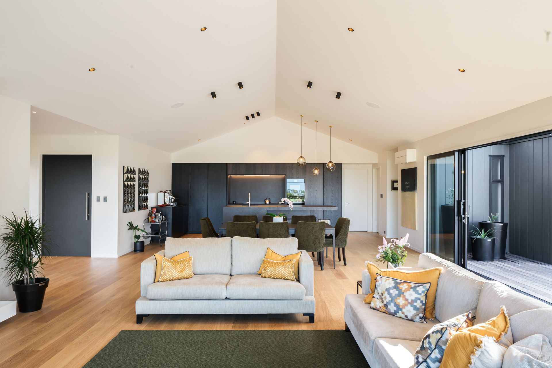 The floorplan is 250sqm and includes the living areas, an office and two bedrooms.