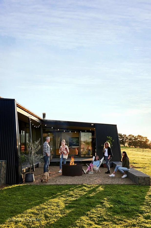 Eco-Friendly Hillside Retreat x Sculpt Fireplace Collection