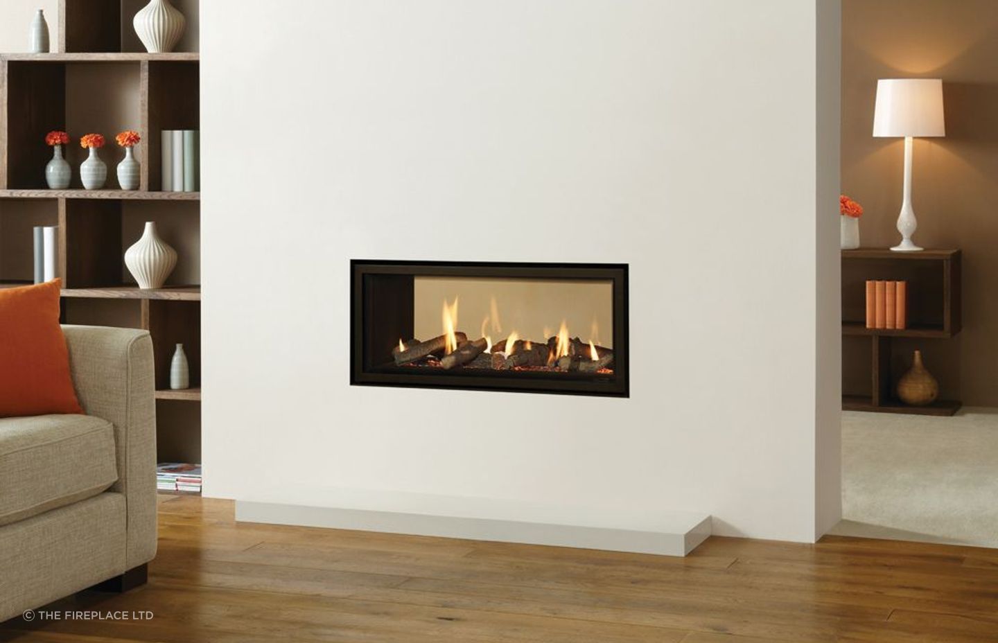 Double sided fires can provide a unique visual appeal and heat in two spaces at once.
