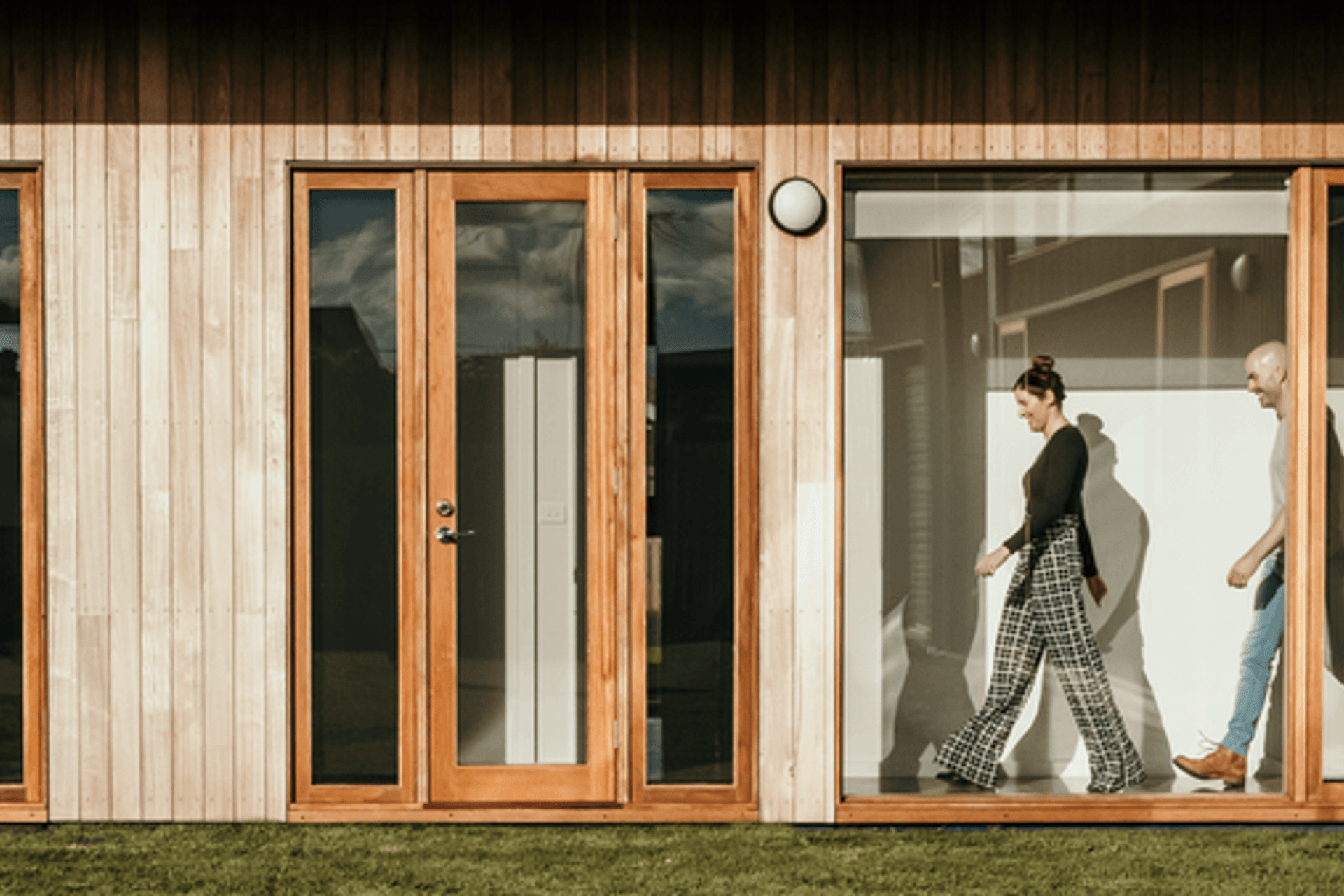 Image: The L Shape House features sustainably sourced timber shiplap cladding.