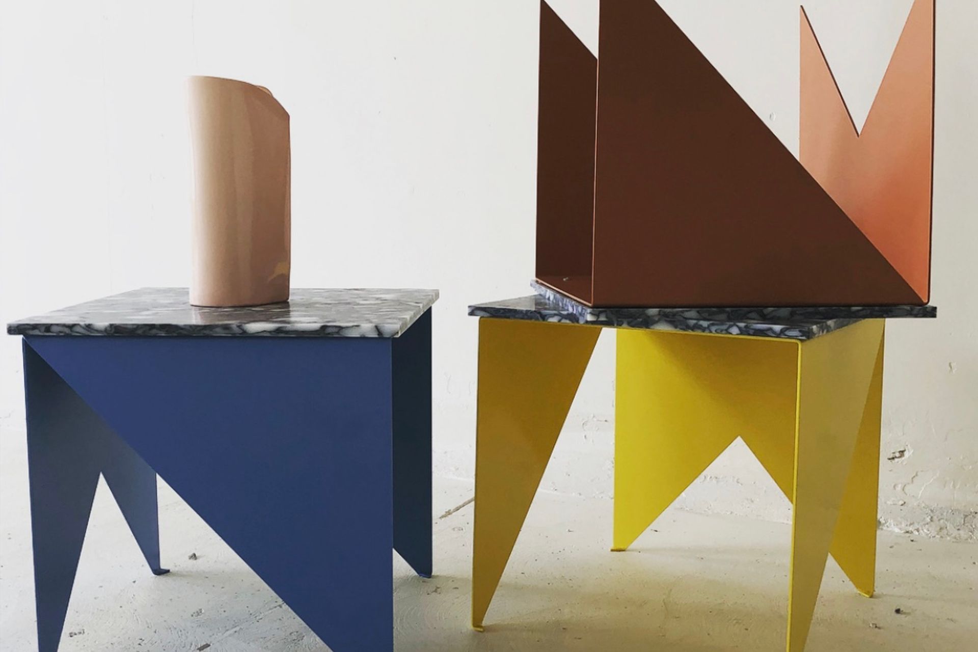 Side tables designed by Natalie Parke – "I keep veering into furniture design then coming back when it gets too full on. It is one of my many side hustles."