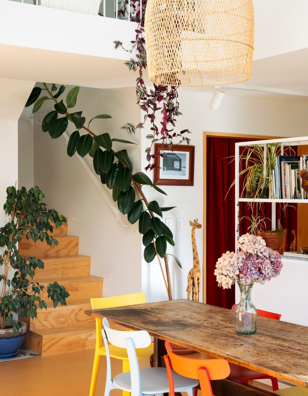 The double height void connects the living and dining area to the building envelope.