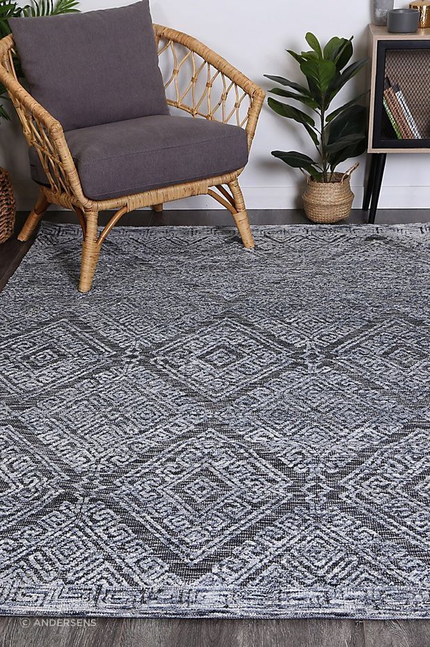 Alayah Diamond Denim Rug from Andersens Floor Coverings