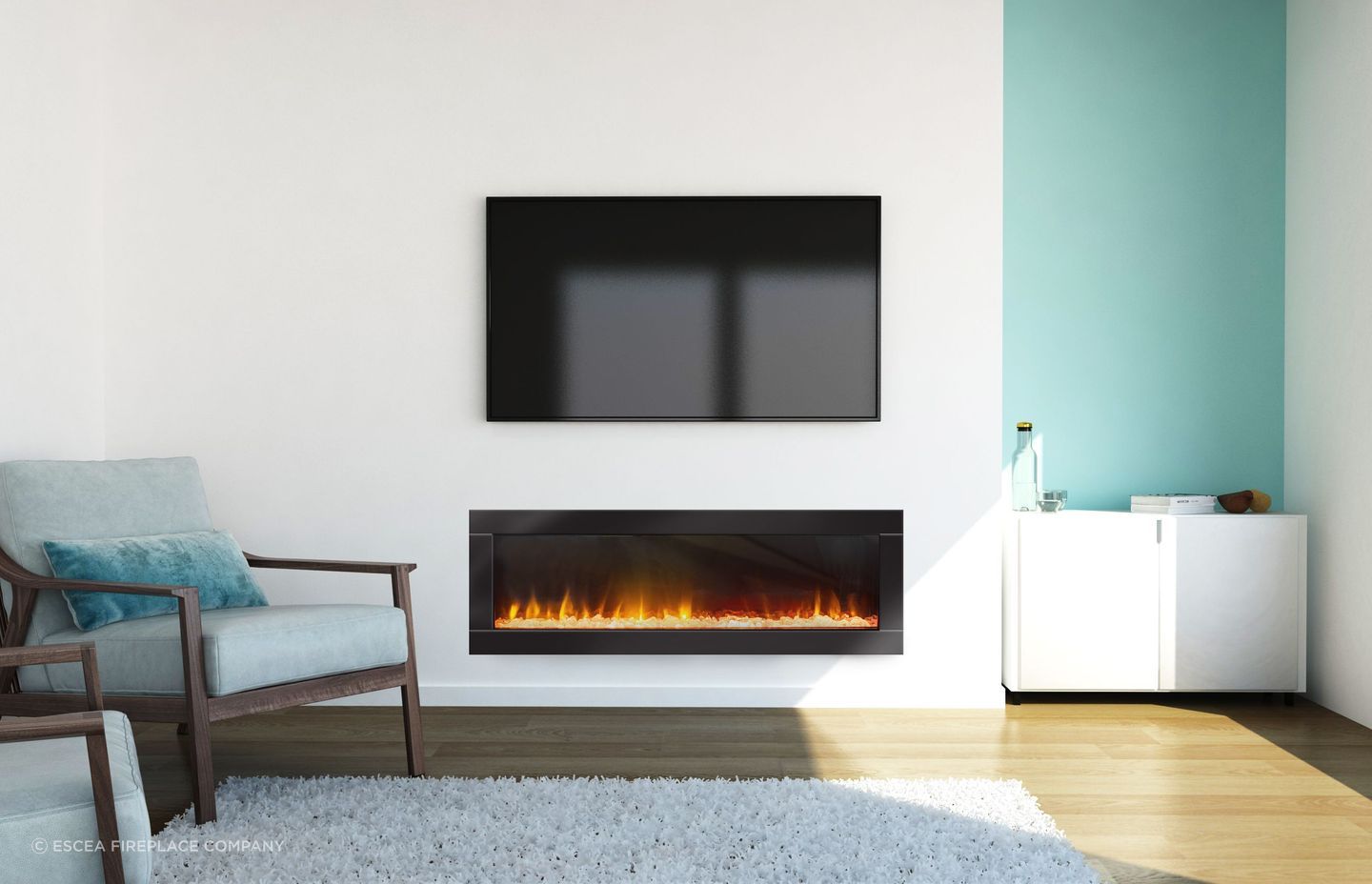 Easy installation, no maintenance and safe to touch - the Ambe Linear50 Electric Fireplace makes a great addition to the family home.
