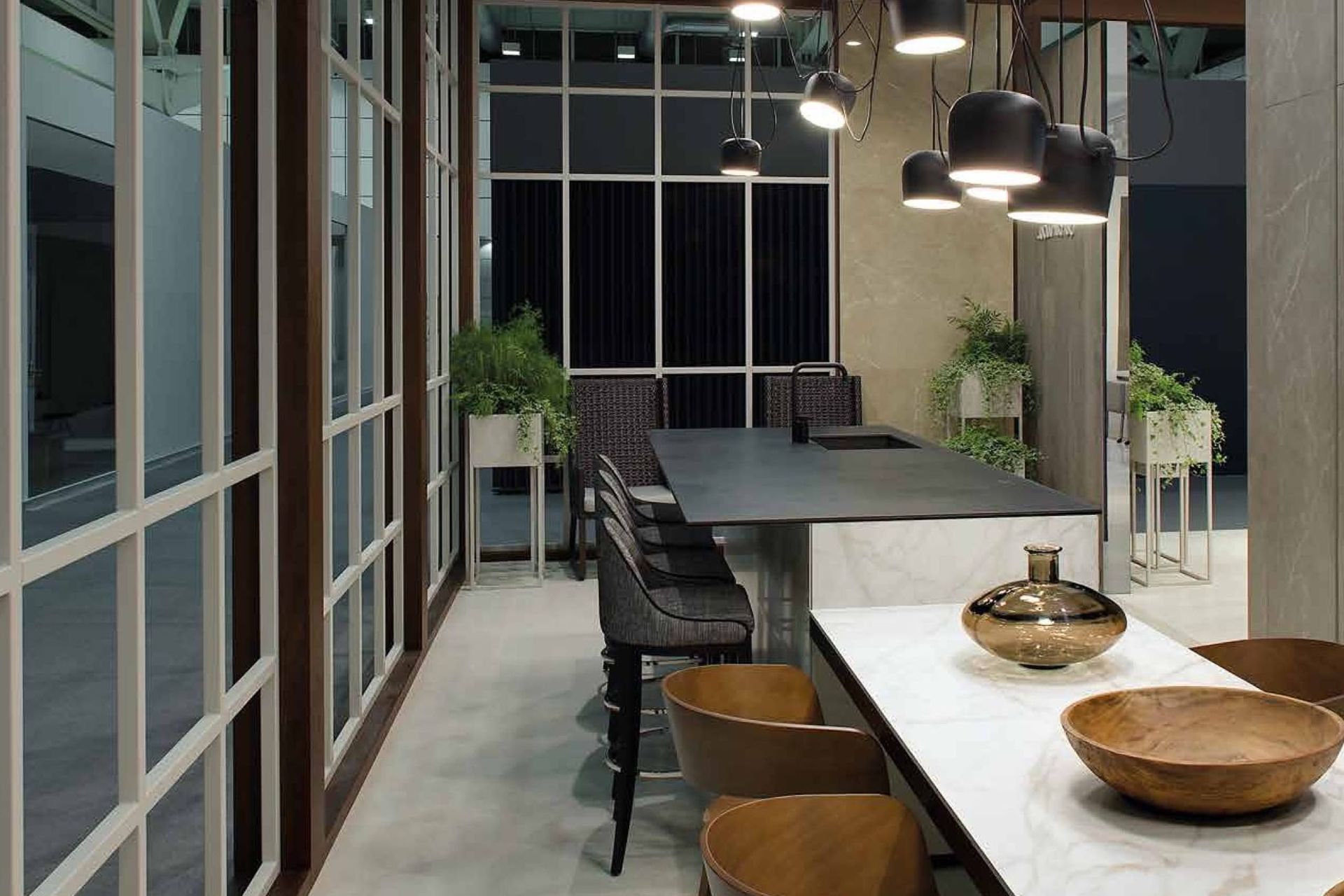 It's hard to tell that the TPB Tech Cooktop - Induction Slab from Universal Granite has a built-in hob.