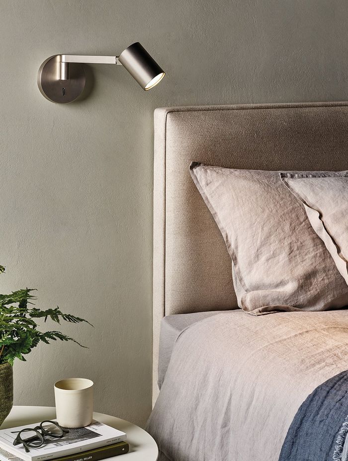 The versatile Ascoli Swing Spotlight is perfect for bedside reading.