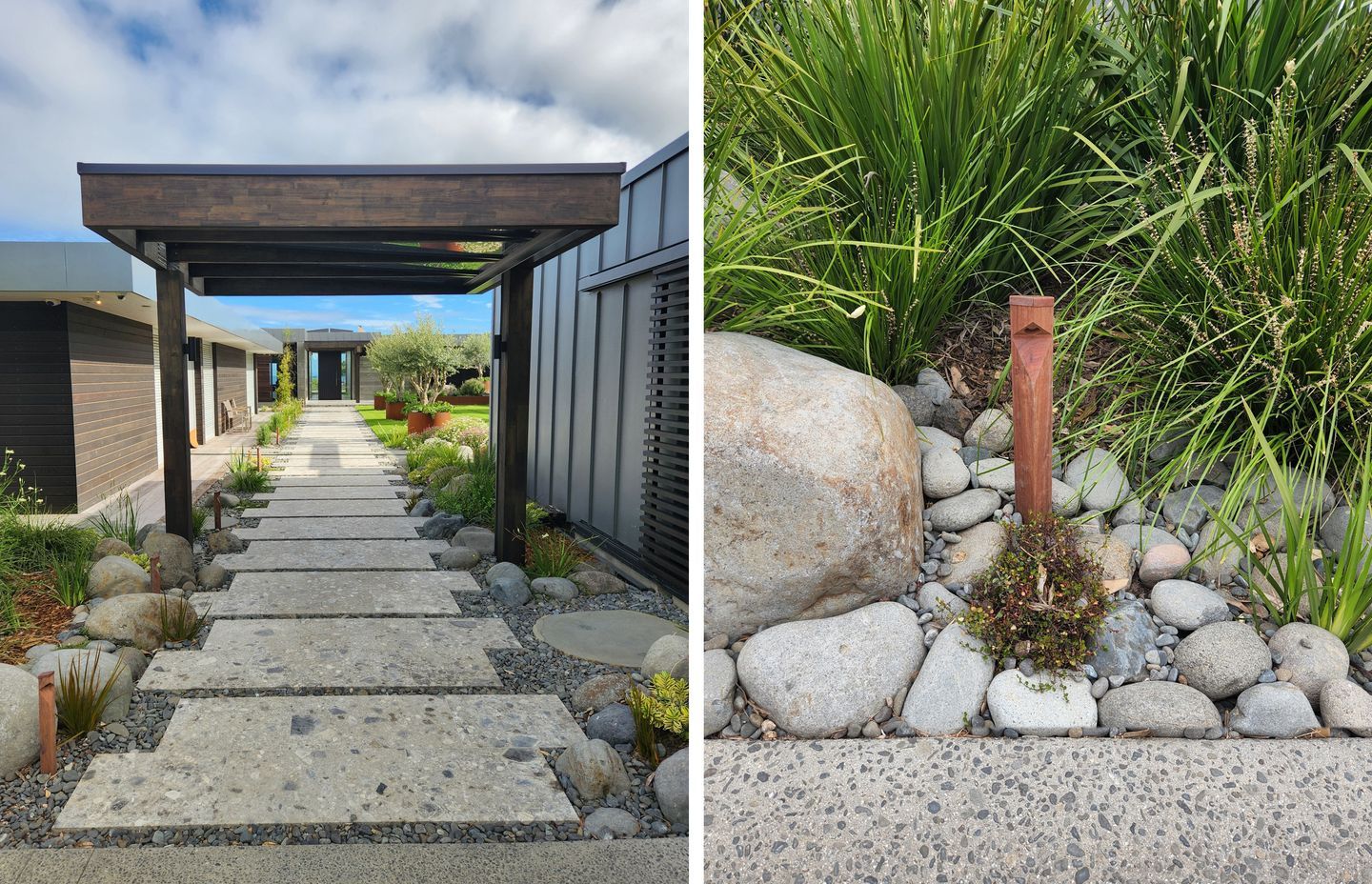 A beautiful property entrance with Switch Lighting’s new range of Bollards. Product: Switch Lighting Pillar Light 1 SLBL100F Corner and Straight variants. Electrician: Astech Electrical